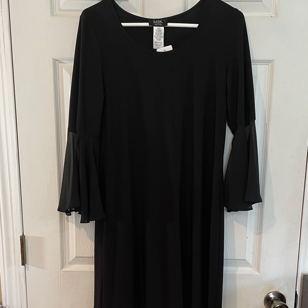 MSK Women's Elegant Black Long Sleeve Dress